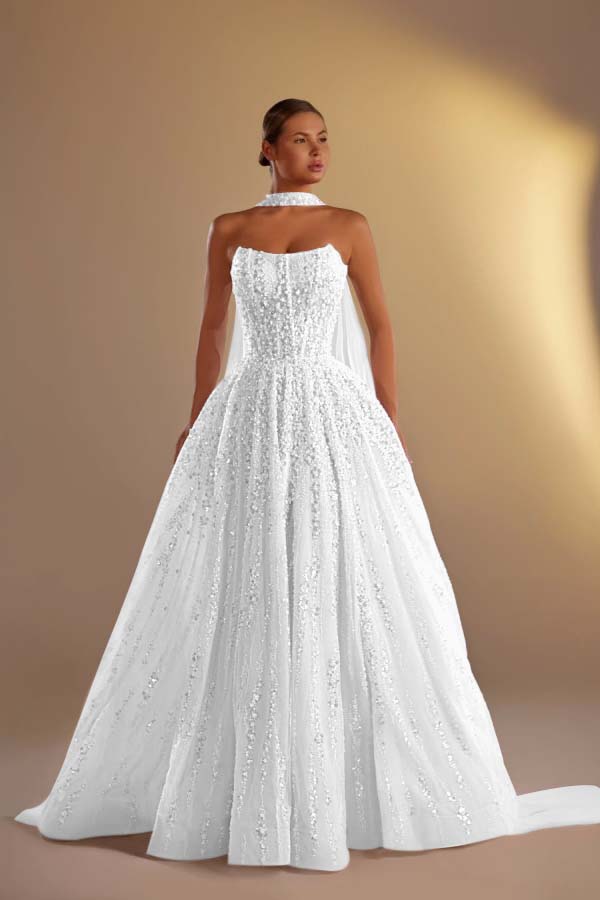 Strapless Sleeveless Long A Line Prom Dress With Pleated Beading WQ0308