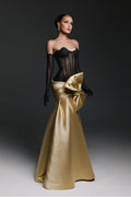 Strapless Sweetheart Sleeveless Long Mermaid Prom Dress With Gloves WQ0174