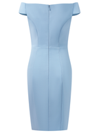 Blue Ruched Off The Shoulder Sheath Mini Homecoming Dress