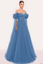 Sleeveless Strapless Off the Shoulder Long Prom Dress With Pleated WQ0206