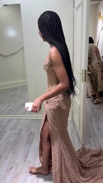 Strapless Sleeveless Long Mermaid Prom Dress With Sequins Split XJ0656