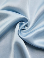 Light Blue Lace Embroidery Ruched Satin One Shoulder Sleeveless Mermaid Floor-length Gown Dress